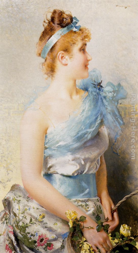 A Spring Beauty painting - Vittorio Matteo Corcos A Spring Beauty art painting